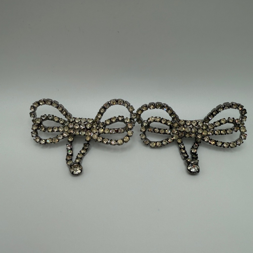 VTG Musi Rhinestone Bow Shoe Clips‎ MCM Bougie